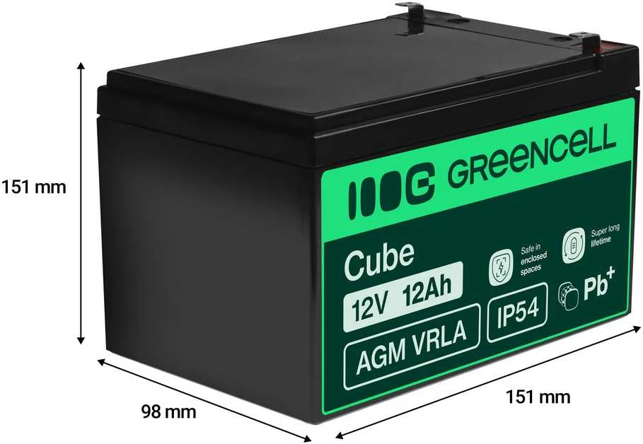 Žalias Cell Žalias CELL Baterija AGM 12V12AH