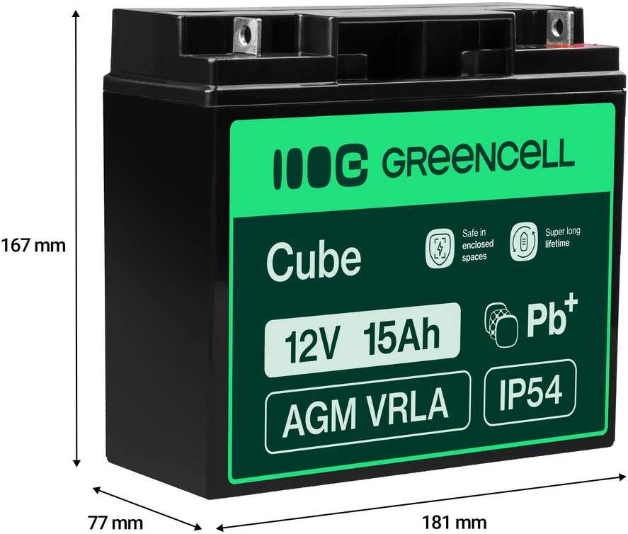 Green Cell Žalias Cell Žalias Cell akumuliatorius AGM 12V 15Ah