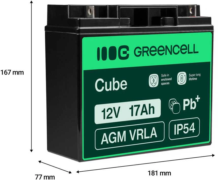 Green Cell Žalias Cell AGM VRLA Žalias Cell akumuliatorius 12V 17Ah