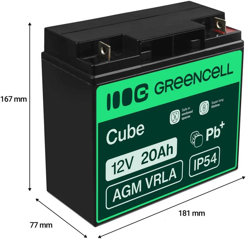 Green Cell Žalias Cell Žalias CELL Baterija AGM 12V20AH