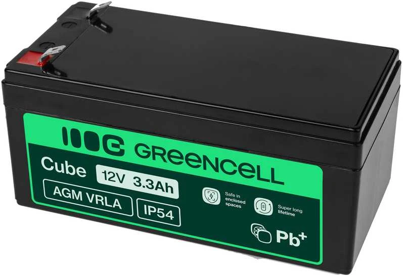 Green Cell Žalias Cell Žalias CELL Akumuliatorius AGM 12V 3,3 Ah