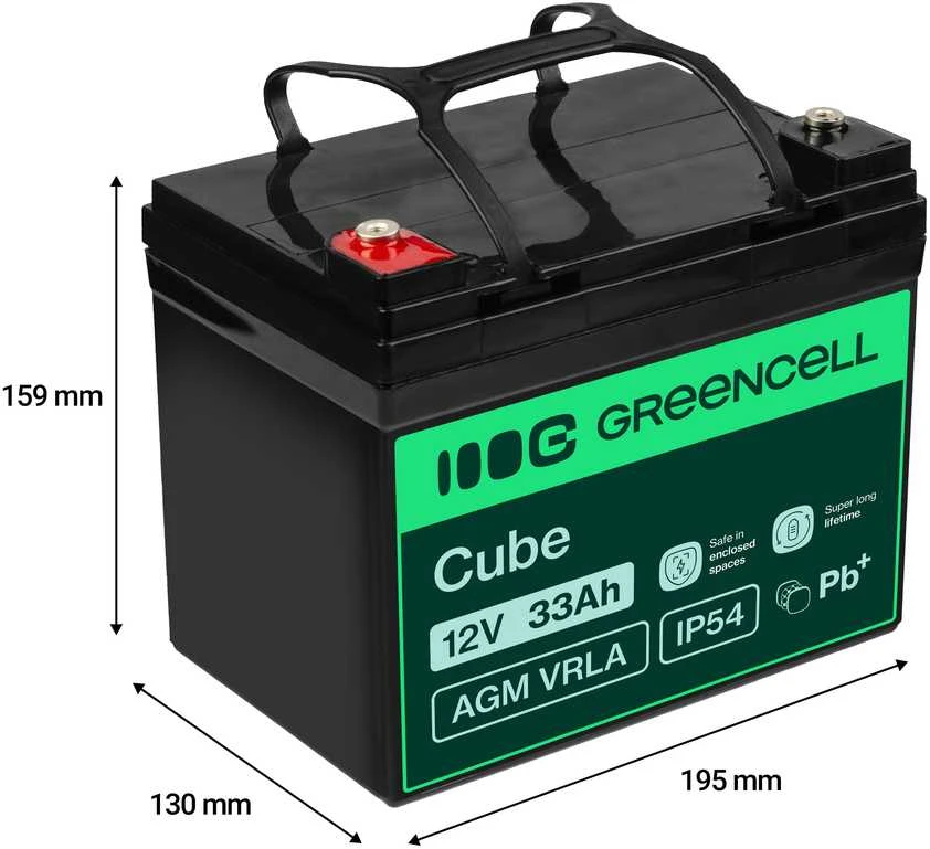 Green Cell Žalias Cell Žalias CELL Baterija AGM 12V 33 Ah