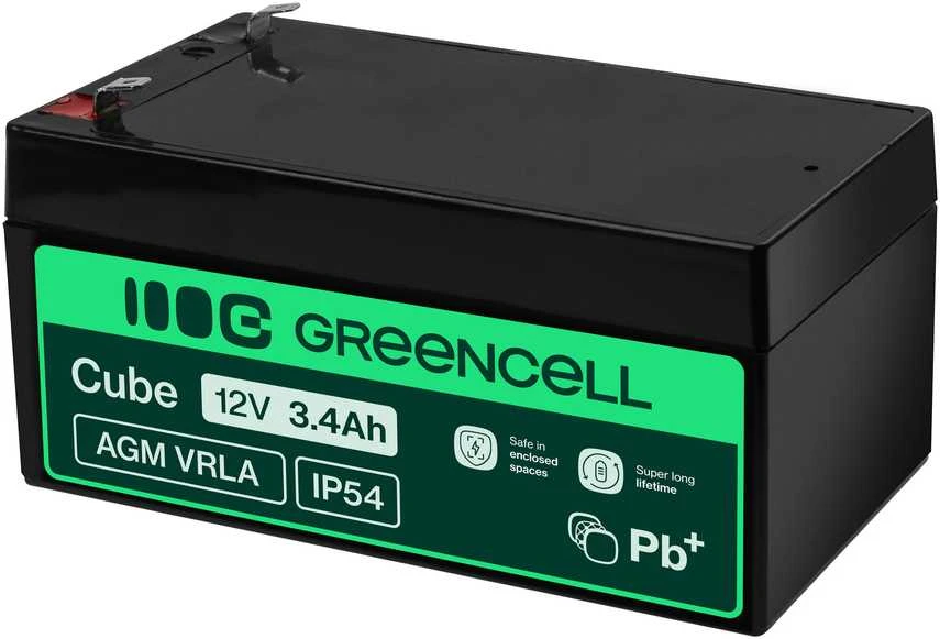 Green Cell Žalias Cell GREENCELL akumuliatorius AGM VRLA 12V 3.4Ah
