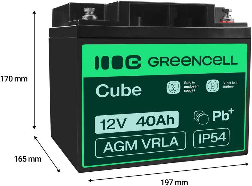 Akumuliatorius Green Cell AGM VRLA 12V 40Ah