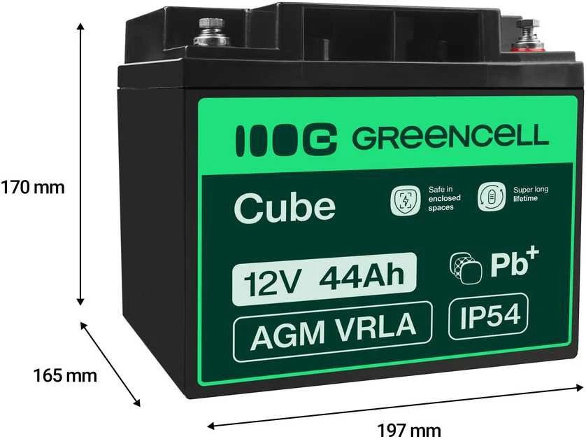 Green Cell Žalias Cell Žalias Cell AGM akumuliatorius 12V 44Ah