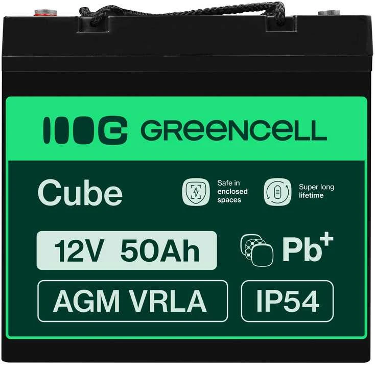 Green Cell Žalias Cell GREENCELL AGM 12V 50Ah VRLA Baterija Gel deep cycle