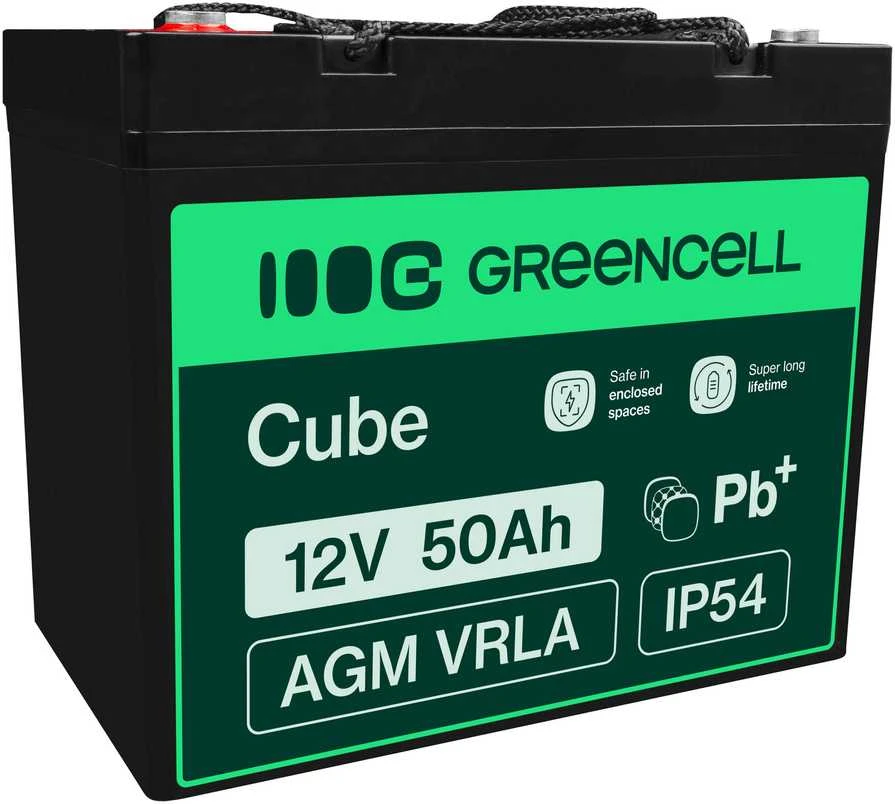 Green Cell Žalias Cell GREENCELL AGM 12V 50Ah VRLA Baterija Gel deep cycle