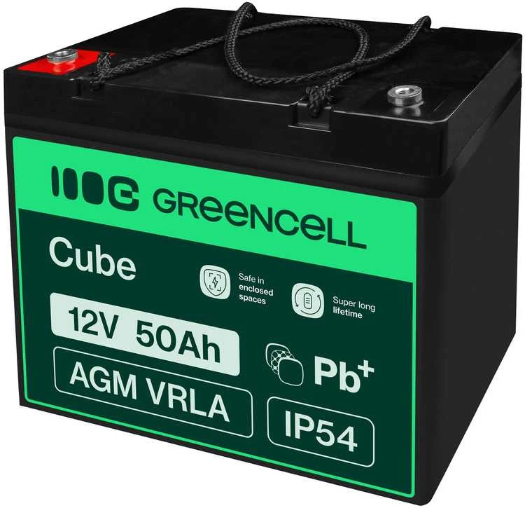 Green Cell Žalias Cell GREENCELL AGM 12V 50Ah VRLA Baterija Gel deep cycle
