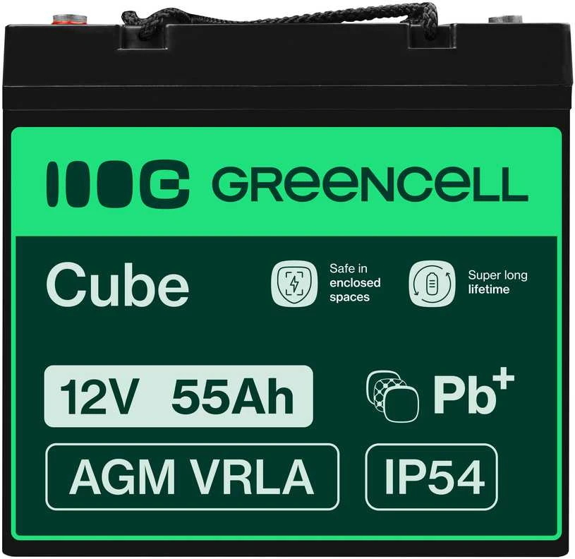 Green Cell Žalias Cell Žalias Cell AGM akumuliatorius 12V 55Ah