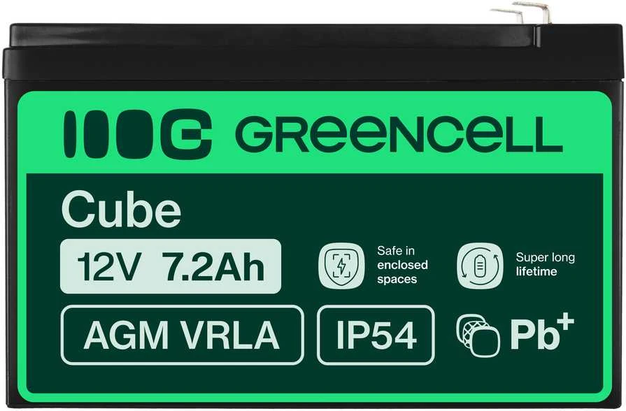 Green Cell Žalias Cell Žalias CELL Baterija AGM 12V7.2AH