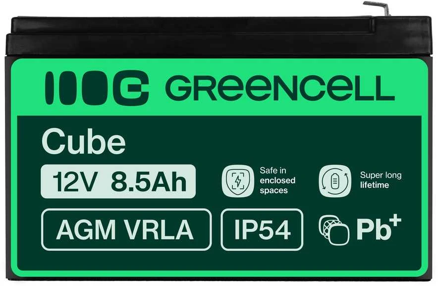 Green Cell Žalias Cell Žalias CELL Baterija AGM VRLA 12V 8.5Ah
