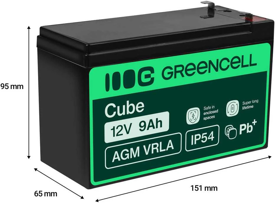 Green Cell „Žalias Cell“ GREENCELL AGM baterija 12V9AH