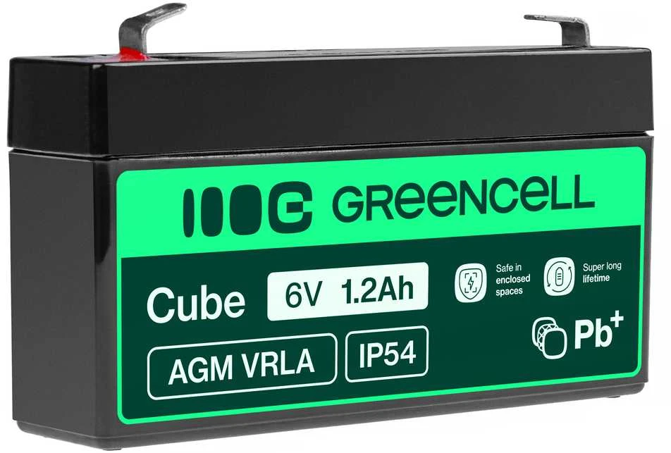 Green Cell Žalias Cell Žalias Cell AGM VRLA akumuliatorius 6V 1.2Ah