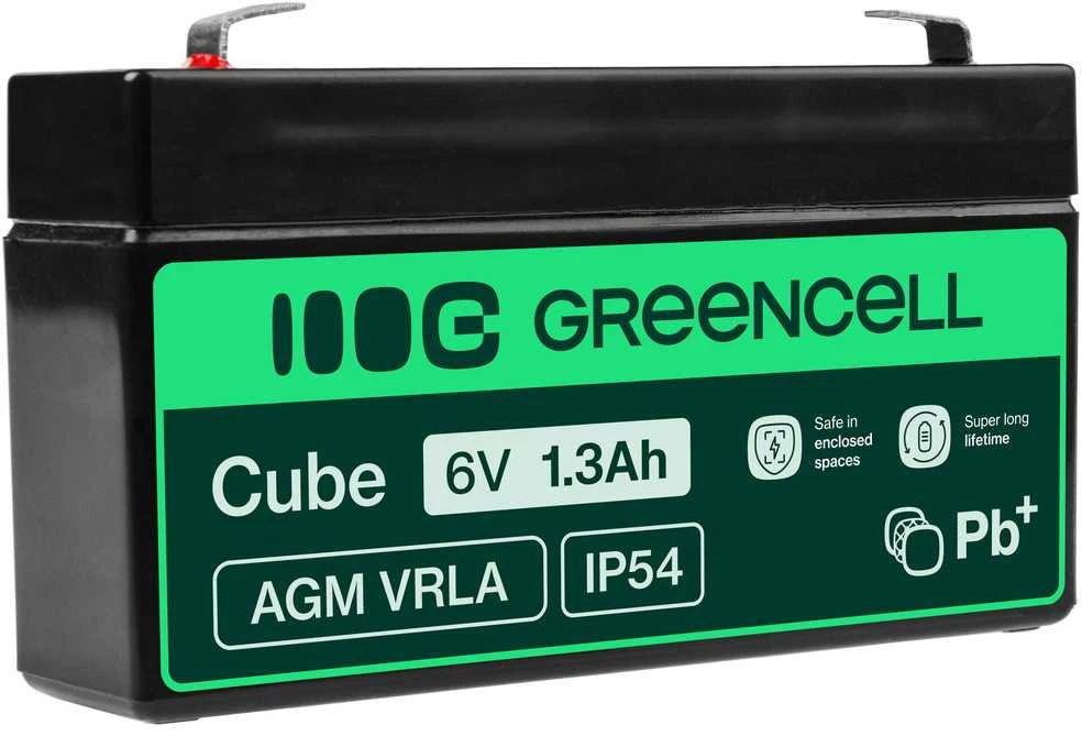 Green Cell Žalias Cell Žalias CELL Akumuliatorius AGM 6V 1,3 Ah