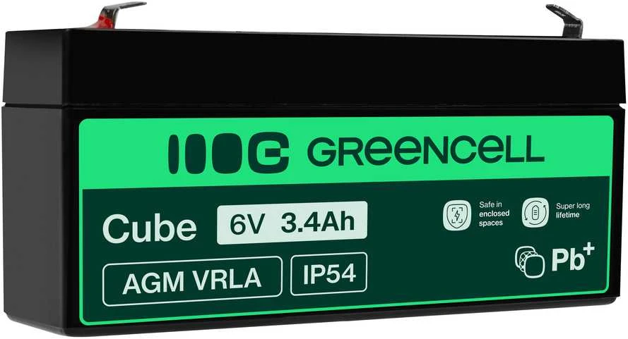 Green Cell Žalias Cell Žalias Cell AGM VRLA akumuliatorius 6V 3.4Ah