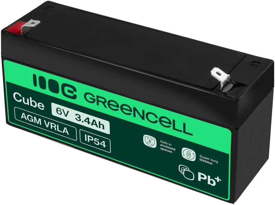Green Cell Žalias Cell Žalias Cell AGM VRLA akumuliatorius 6V 3.4Ah