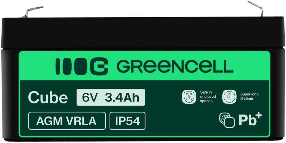 Green Cell Žalias Cell Žalias Cell AGM VRLA akumuliatorius 6V 3.4Ah