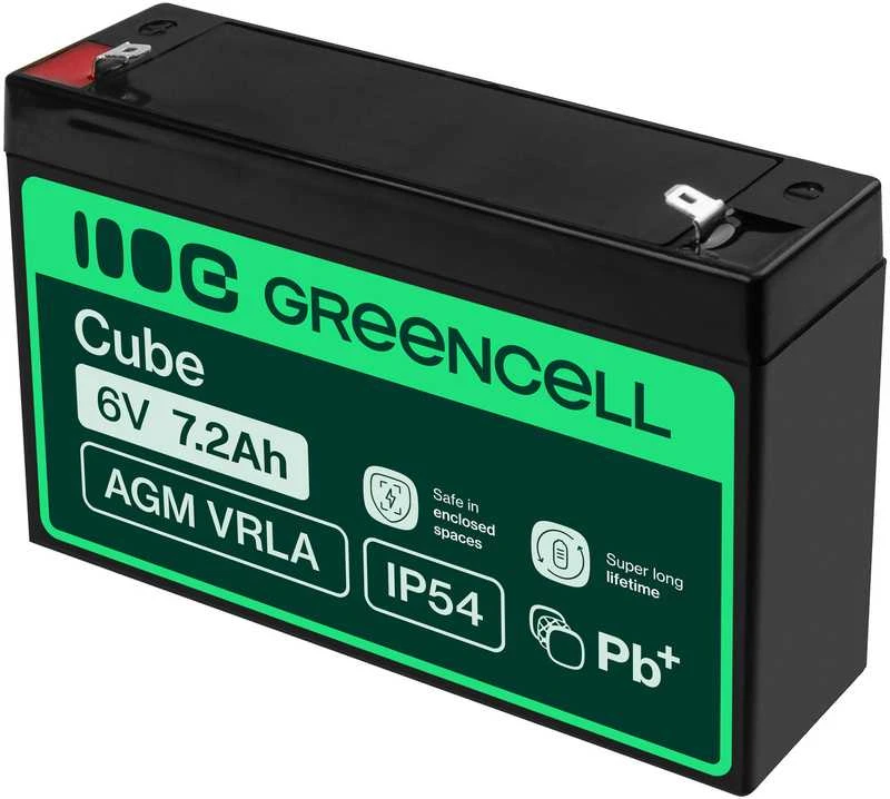 Green Cell Žalias Cell Žalias CELL Baterija AGM VRLA 6V 7.2Ah