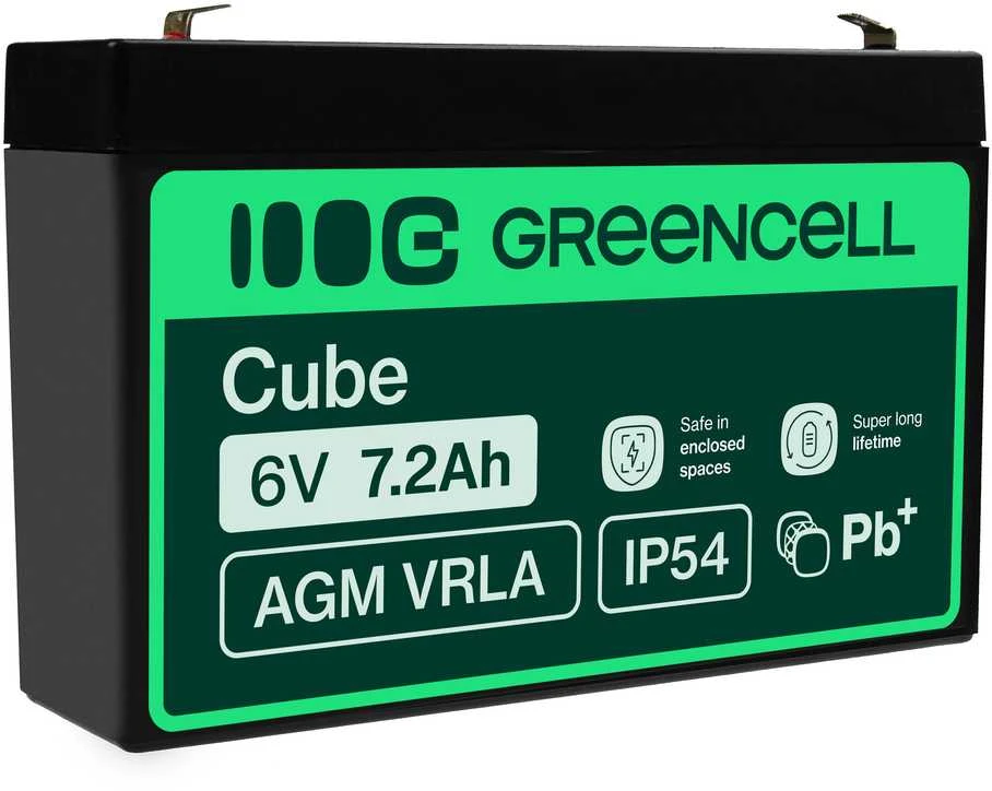 Green Cell Žalias Cell Žalias CELL Baterija AGM VRLA 6V 7.2Ah