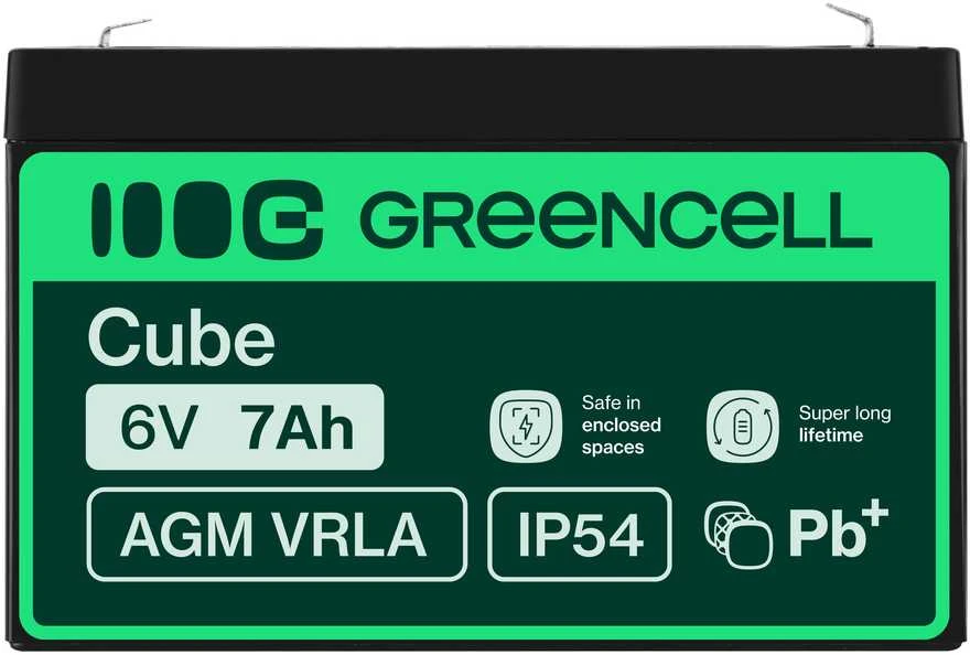 Green Cell Žalias Cell Žalias CELL Baterija AGM 6V 7AH