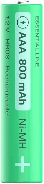 Žalias Cell Baterie Akumulatorki Paluszki 2x AAA HR03 800mAh