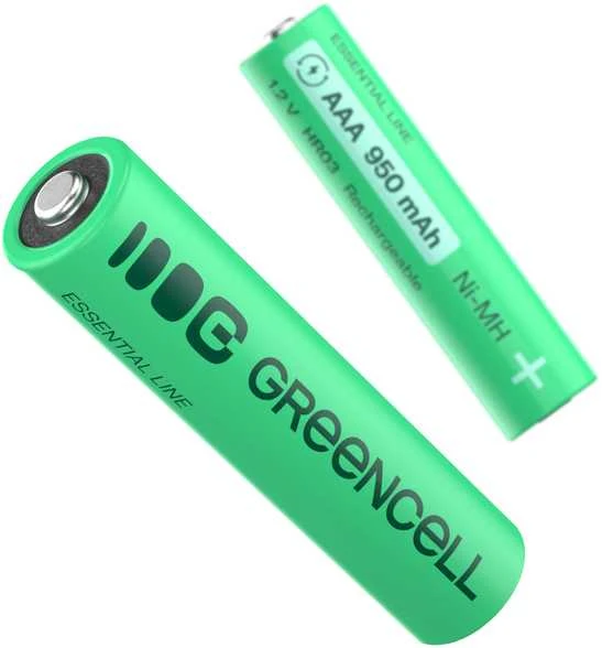 Žalias Cell Baterijos Akumuliatoriai Paluszki 4x AAA HR03 950mAh