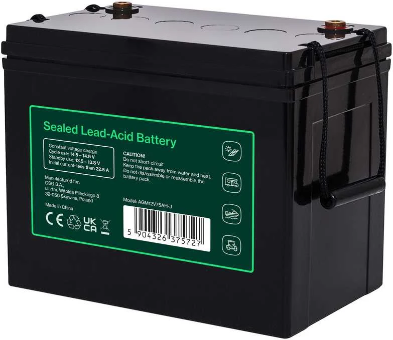 Green Cell Žalias Cell Žalias Cell CUBE AGM IP54 12V 75Ah VRLA Baterija Gel gilaus ciklo maitinimo kėdutė fotovoltinė laisvalaikio baterija kemperis