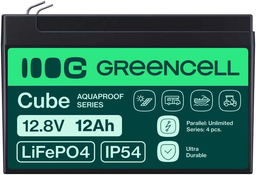 Green Cell „Žalias Cell“ Žalias Cell LFPGC12V12AH UPS akumuliatorius ličio geležies fosfatas (LiFePO4) 12,8 V 12 Ah