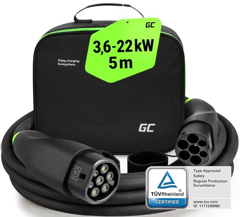 Green Cell Žalias Cell Žalias CELL kabelis EV GC Snap 22kW 5m Type 2