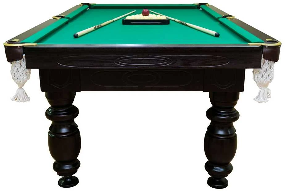 B Sport Rusiško biliardo stalas Elegant 10' pėdų (315x175cm) žalias audinys, su komplektacija