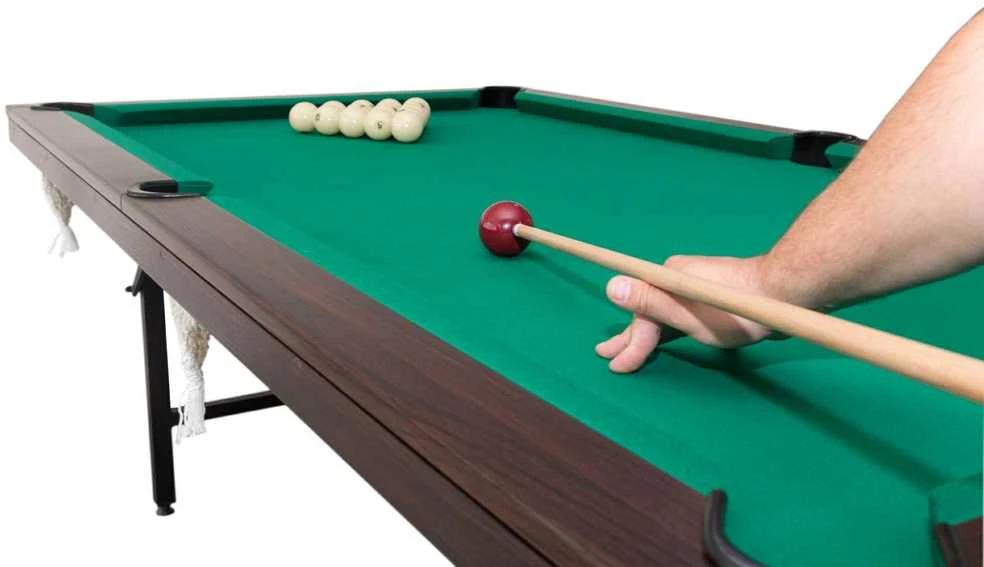 B Sport Rusiško biliardo stalas Folden 5' pėdų (190x110cm) žalias audinys, su komplektacija