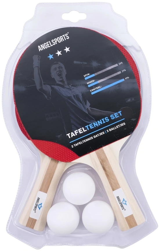 Engelhart Stalo teniso rinkinys Angel Sports, 2 raketės, 3 kamuoliukai