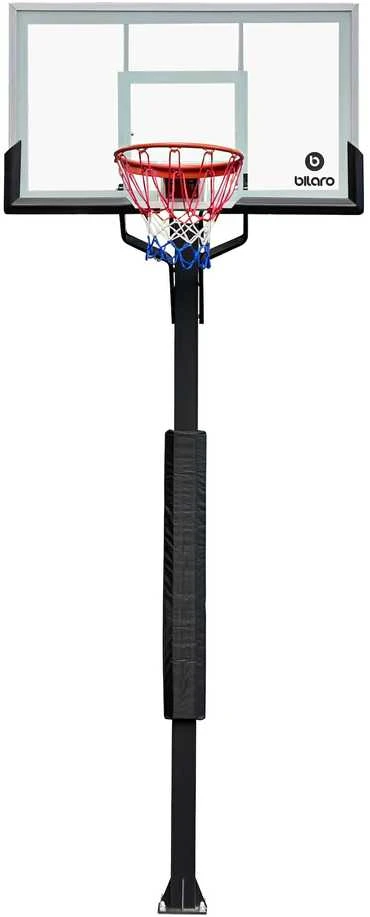 Įbetonuojamas krepšinio stovas Bilaro Fortus 136x80cm, 8mm grūdintas stiklas