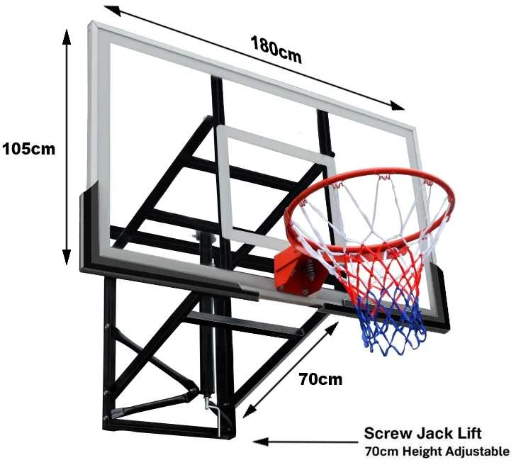 Krepšinio lenta Bilaro Montana Max 180x105cm, 12mm grūdintas stiklas