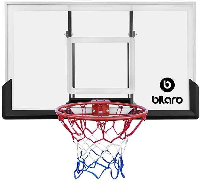 Krepšinio lenta Bilaro Omaha Class 136x80cm, 8mm grūdintas stiklas, su lanku ir tinkleliu