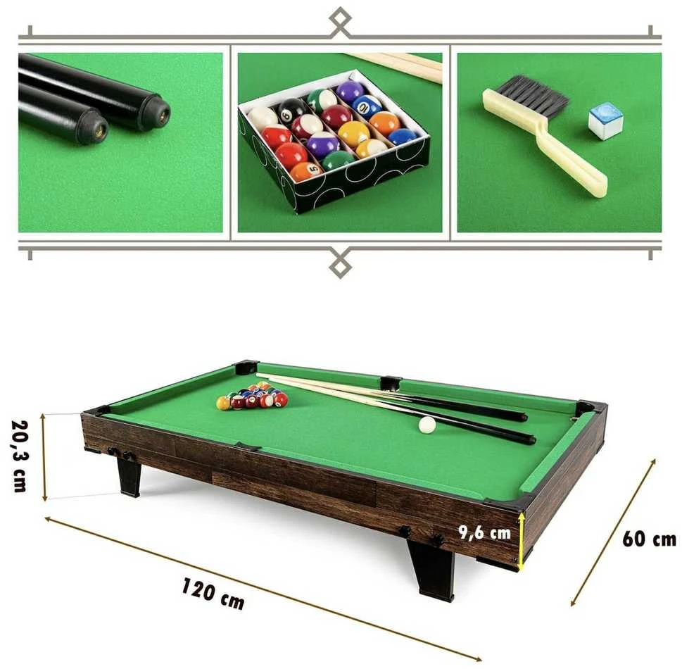 Pulo stalas Bilaro Pool Break (120x60cm) žalias audinys su komplektacija