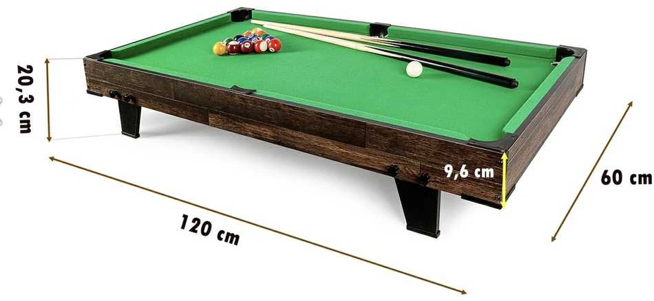 Pulo stalas Bilaro Pool Break (120x60cm) žalias audinys su komplektacija