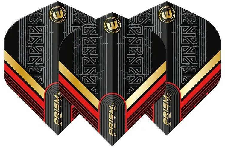 Smiginio strėlyčių sparneliai Winmau Prism Zeta Juodas / Raudona / Gold