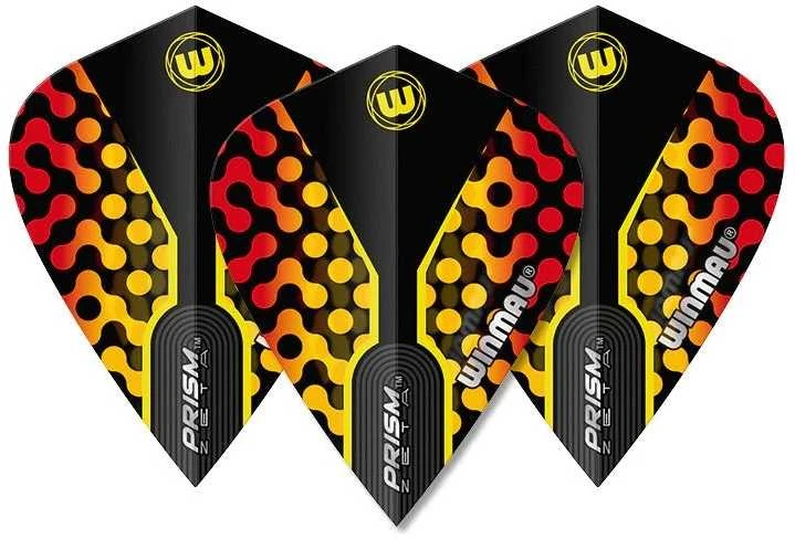 Smiginio strėlyčių sparneliai Winmau Prism Zeta Juodas / Geltona / Raudona