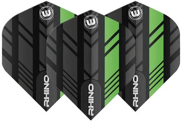 Smiginio strėlyčių sparneliai Winmau Rhino Juodas and Žalias