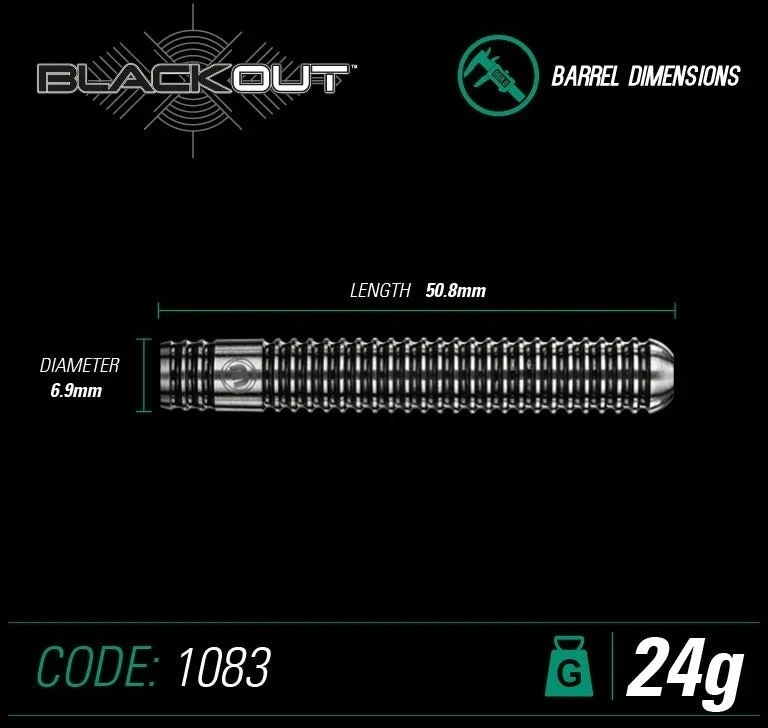 Smiginio strėlytės Winmau Blackout 1, 22 g, 90 % volframo