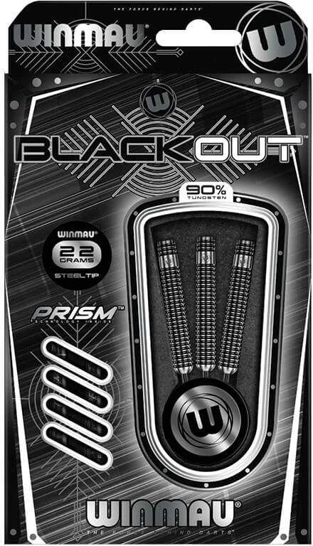 Smiginio strėlytės Winmau Blackout 1 90% Steel Tip 24 g