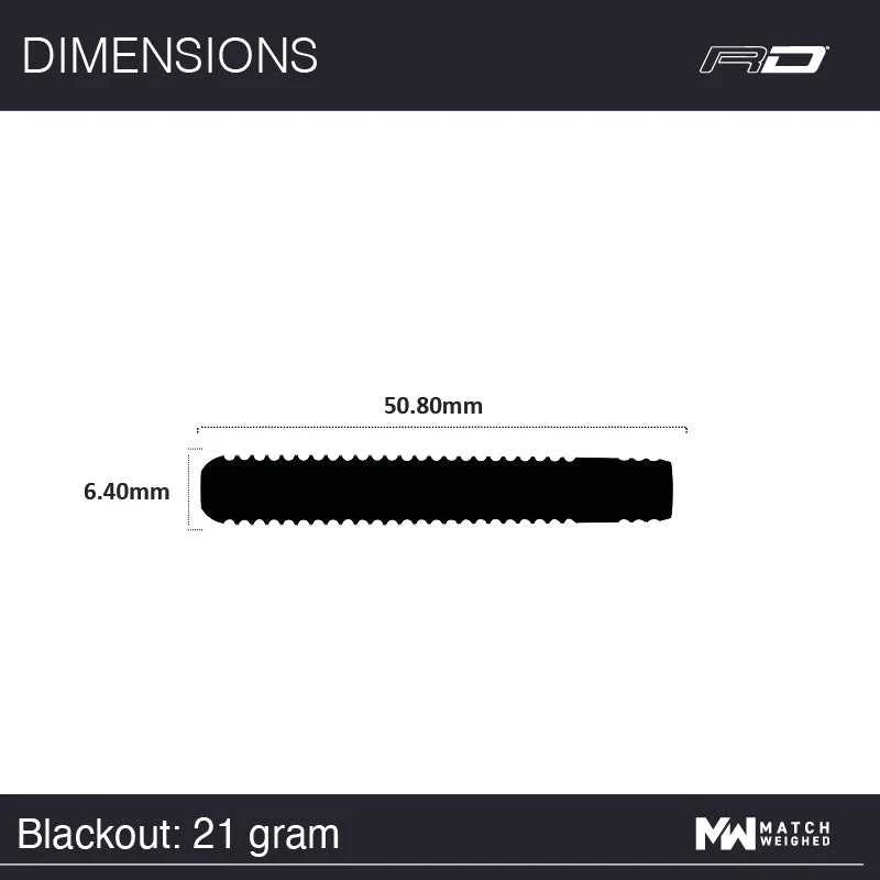 Smiginio strėlytės Winmau Blackout 1 90% Steel Tip 23 g