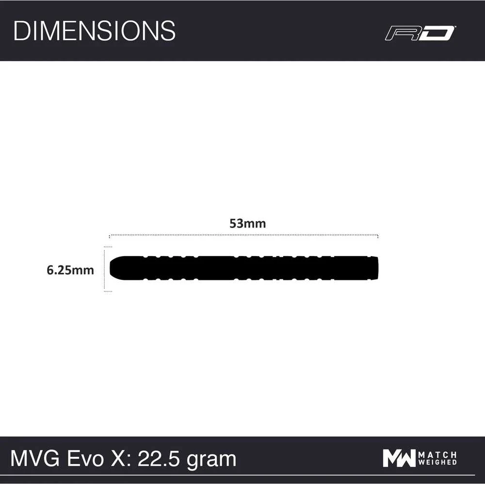 Smiginio strėlytės Winmau MVG Evo X 90% Steel Tip, 22.5g