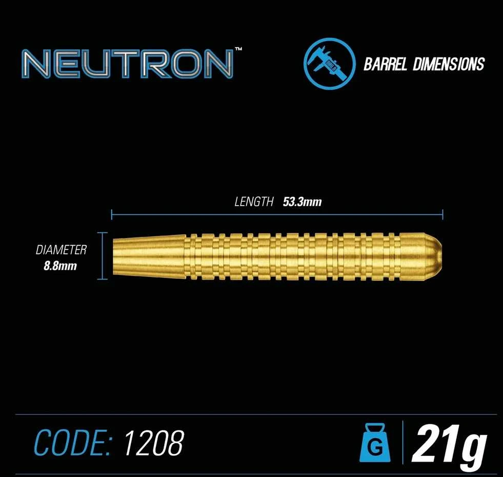 Smiginio strėlytės Winmau Neutron Brass 18 g Barrel / ~20 g Full Weight soft tip