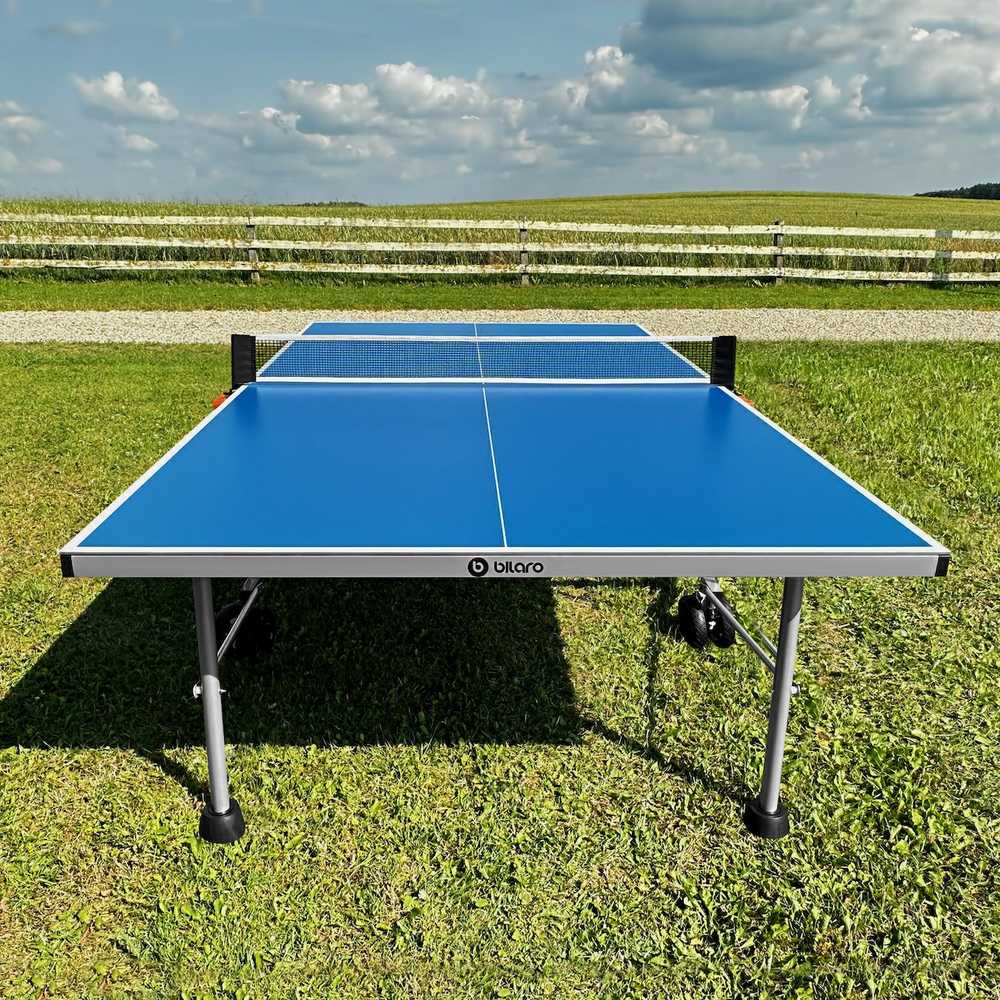 Stalo teniso stalas Bilaro Air 6, mėlynas, 6mm HPL plokštė, lauko