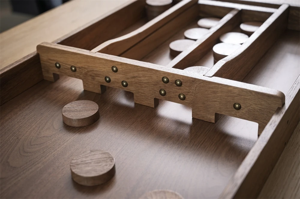 Stalo žaidimas Shuffleboard Engelhart, riešutmedis, 200 x 40.8 x 7.5 cm