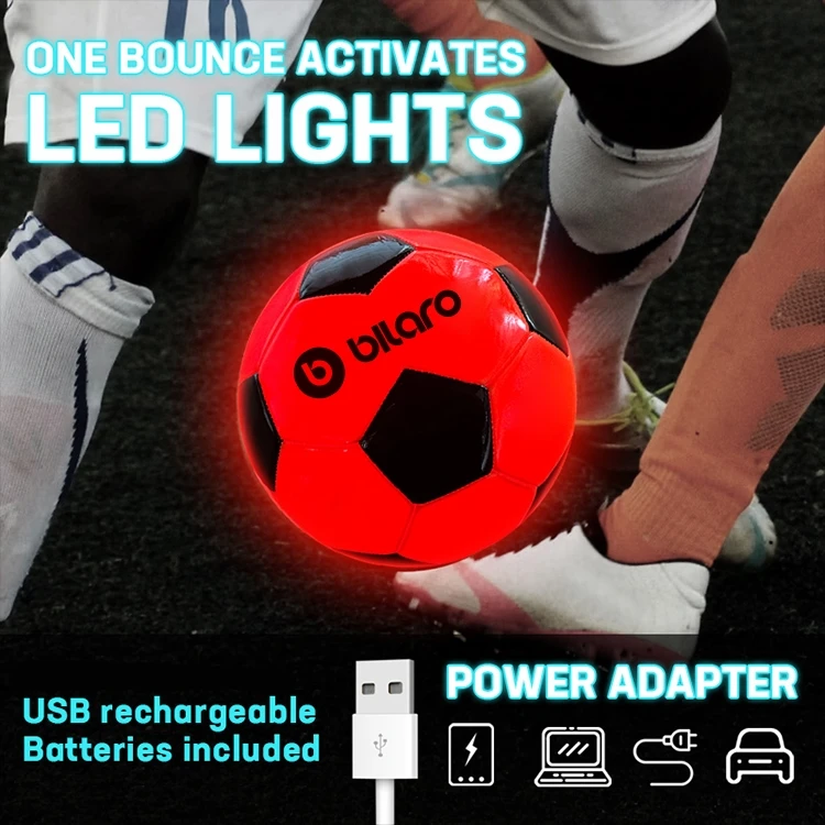 Šviečiantis futbolo kamuolys Bilaro Foton LED, 5 dydis