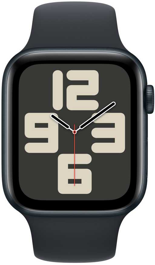 Išmanusis laikrodis Apple Watch SE GPS 44mm Midnight Aliuminio dėklas su Midnight Sport Band – M/L
