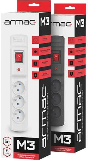 ARMAC M3/15/CZ Armac Surge Protection MULTI M3 (3 lizdai) 1,5m juodas
